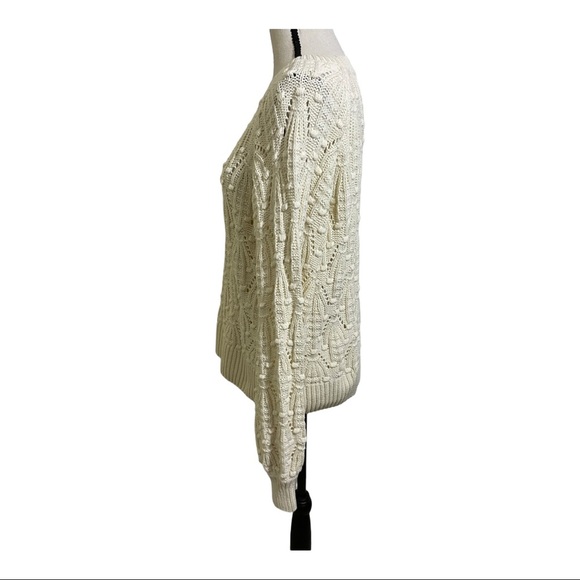 Jun & Ivy womens crewneck sweater Small off white Cotton - Picture 8 of 11